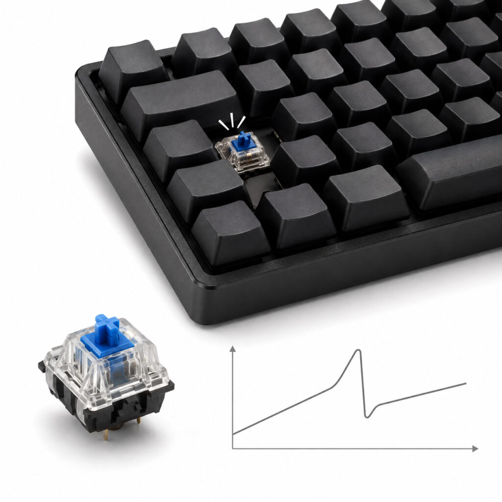 Gaming-Tastatur klickend