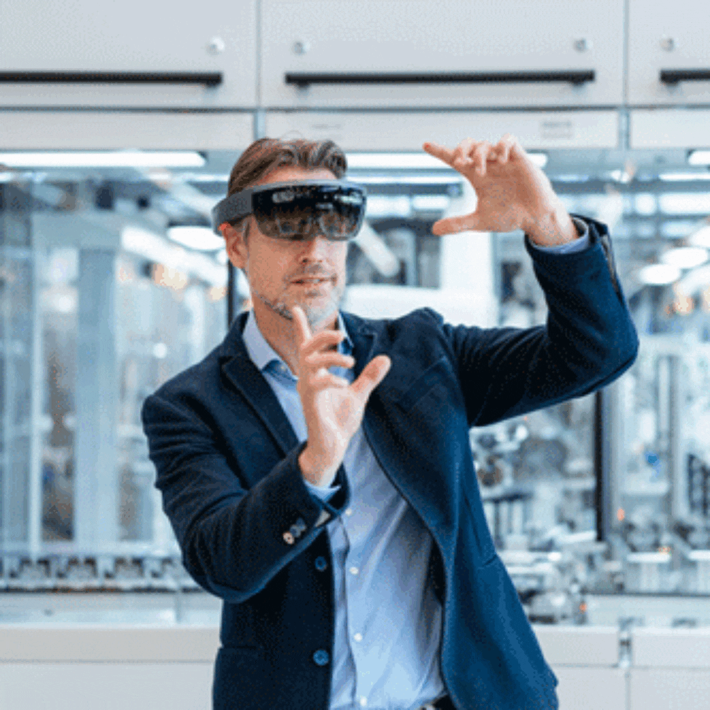 Mann mit AR Brille