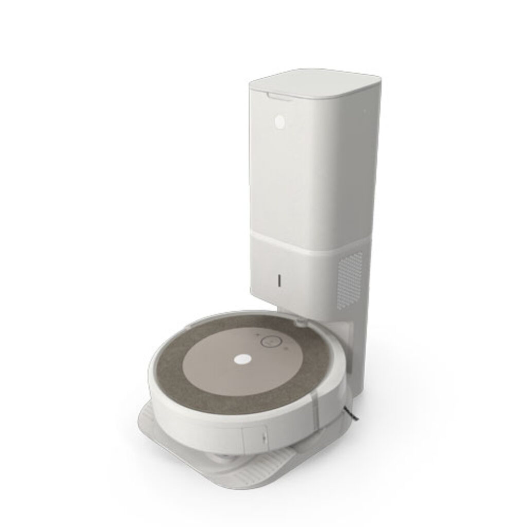 Staubsaugerroboter in Station