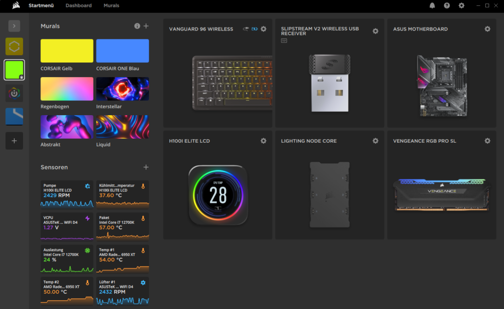 Corsair iCUE Software für Vanguard