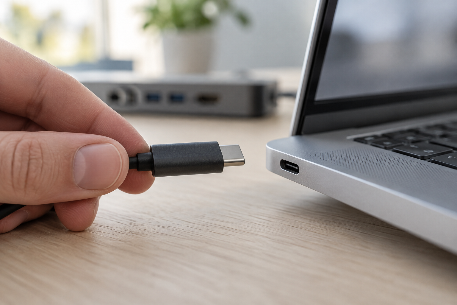 KI-Symbolfoto eines USB-C-Anschlusses