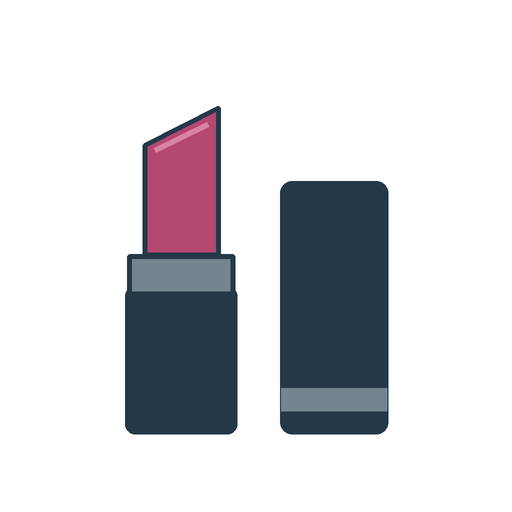 Lippenstift mit Kappe als schematische Illustration