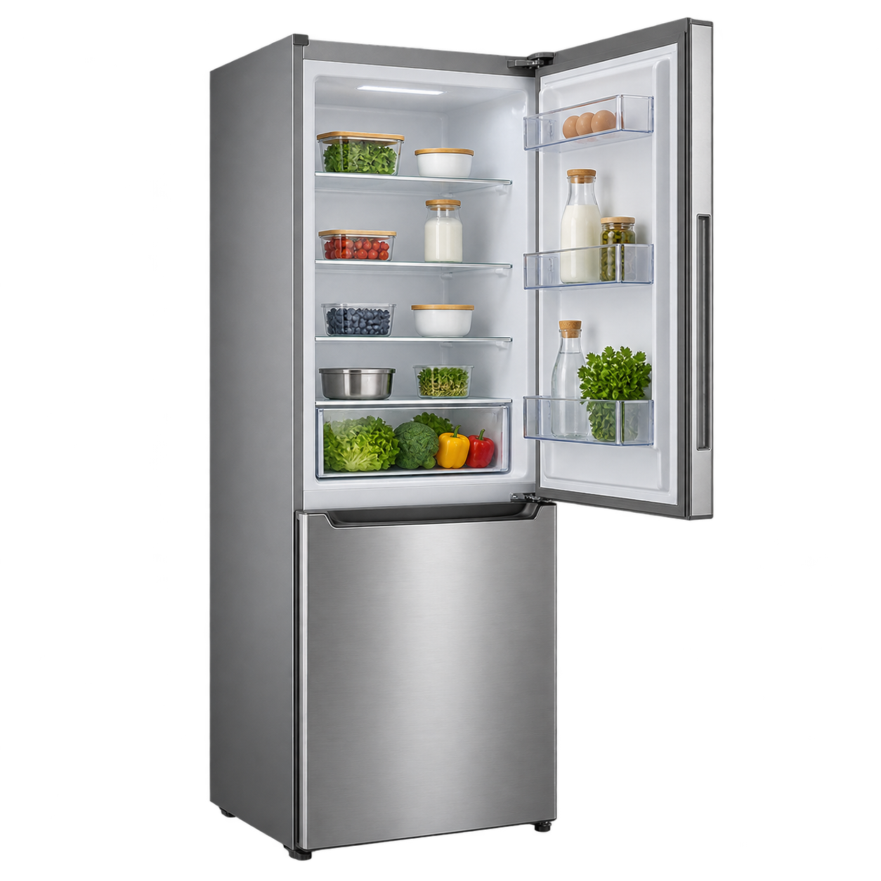 Symbolbild: Kühlschrank mit geöffnetem Kühlraum