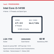Intel Core i3-14100 im Review: vier Kerne, Benchmarks und UHD 730