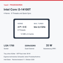 Intel Core i3-14100T im Review: Benchmarks, UHD 730 und 35 W PBP