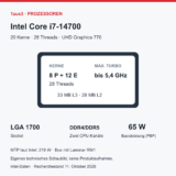 Intel Core i7-14700 im Review: 20 Kerne, Benchmarks und Box-Kühler