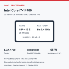Intel Core i7-14700 im Review: 20 Kerne, Benchmarks und Box-Kühler