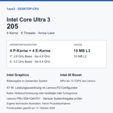 Intel Core Ultra 3 205 im Review: acht Kerne und Benchmarks