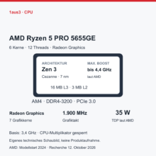 AMD Ryzen 5 PRO 5655GE im Review: 35-Watt-APU für Tiny-PCs