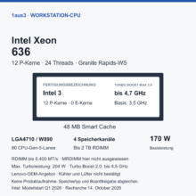 Intel Xeon 636 im Review: 12 Kerne und W890