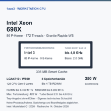 Intel Xeon 698X im Review: 86 Kerne und W890