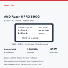 AMD Ryzen 5 PRO 8500G im Review: 65-Watt-APU für ThinkCentre-Rechner