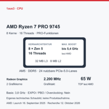 AMD Ryzen 7 PRO 9745 im Review: Acht Zen-5-Kerne für verwaltete PCs
