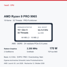 AMD Ryzen 9 PRO 9965 im Review: 16 Zen-5-Kerne für verwaltete Projekte